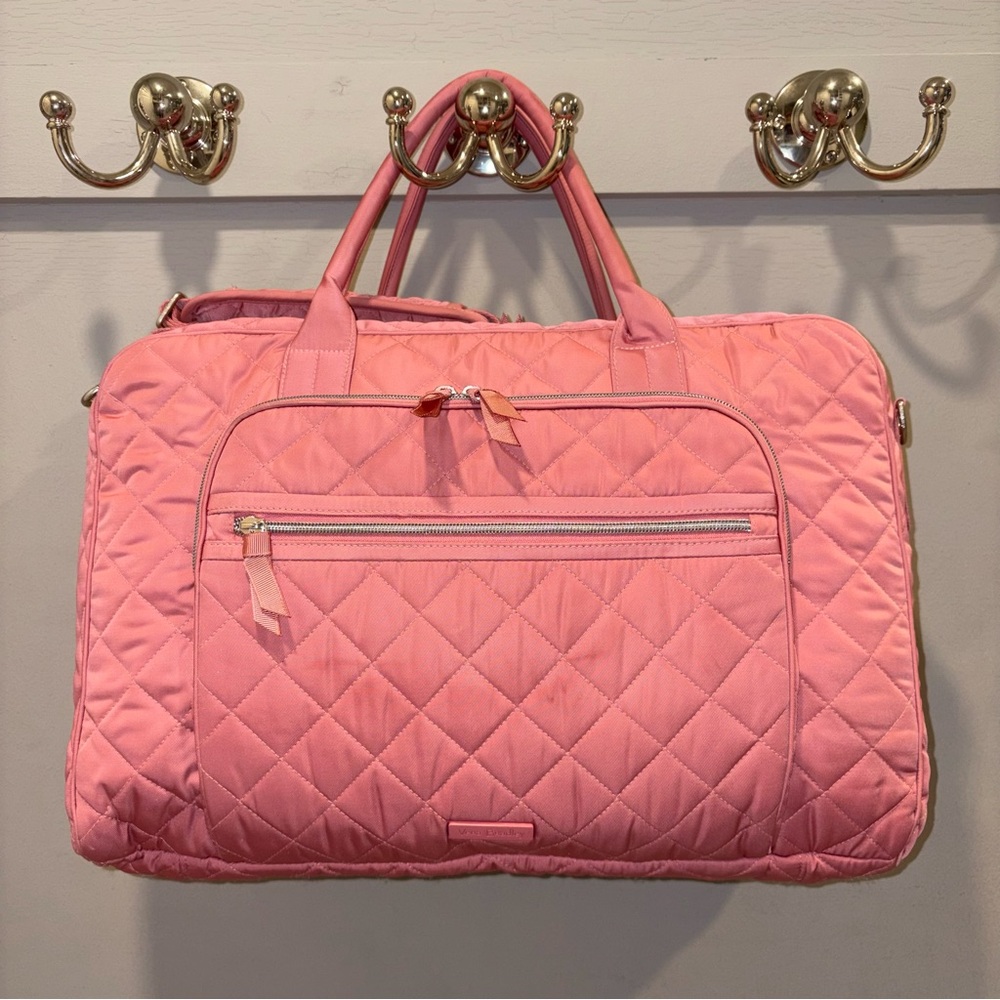 Vera Bradley Strawberry Ice Lay Flat Weekender Travel Bag